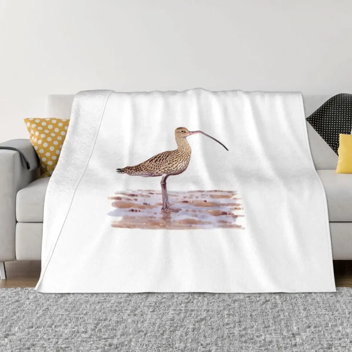 Far-eastern Curlew painting Throw Blanket heavy to sleep Blankets For Baby Weighted Blankets