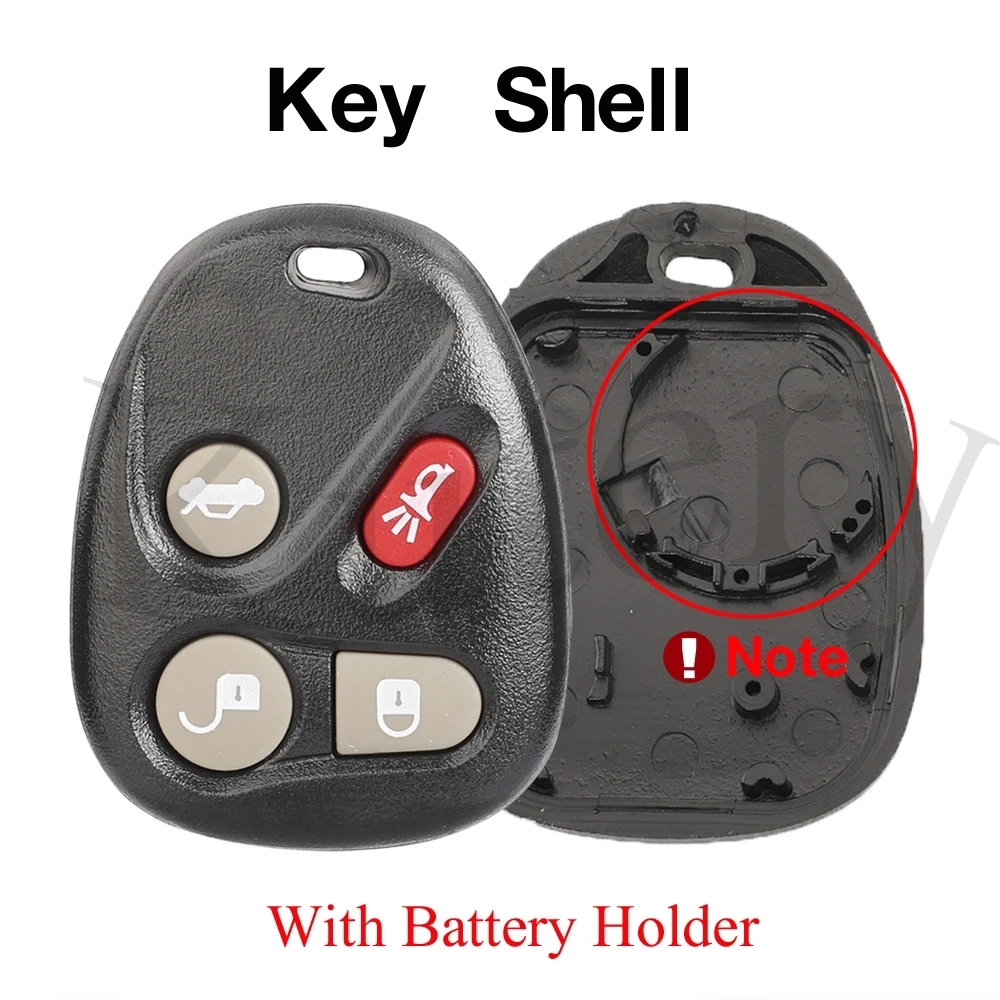 jingyuqin 4 Buttons Remote Car Key Shell Fob Case With Battery Holder For Buick 2003-2007 For Chevrolet Trailblazer GMC Replace