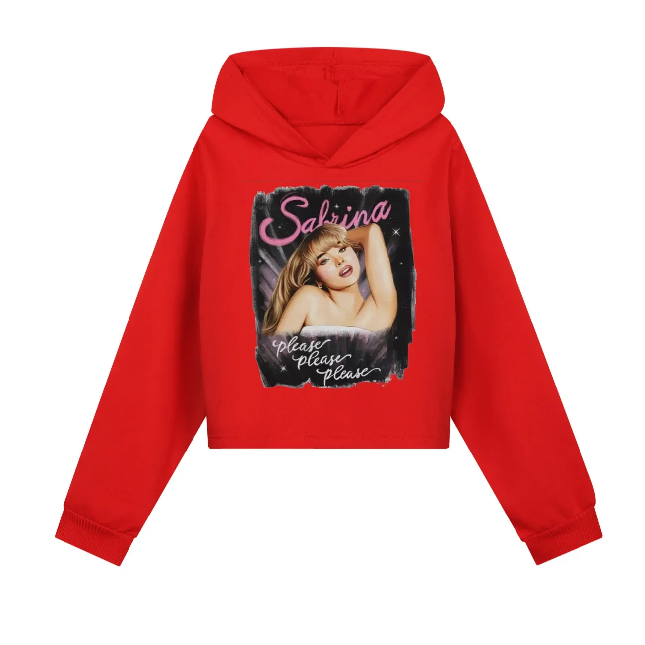 New Kids Girl Cropped Sweatshirt Half Waist Sabrina Carpenter Hoodie Set Children Clothing  Spring  Hoody Long sleeve Tops 3765