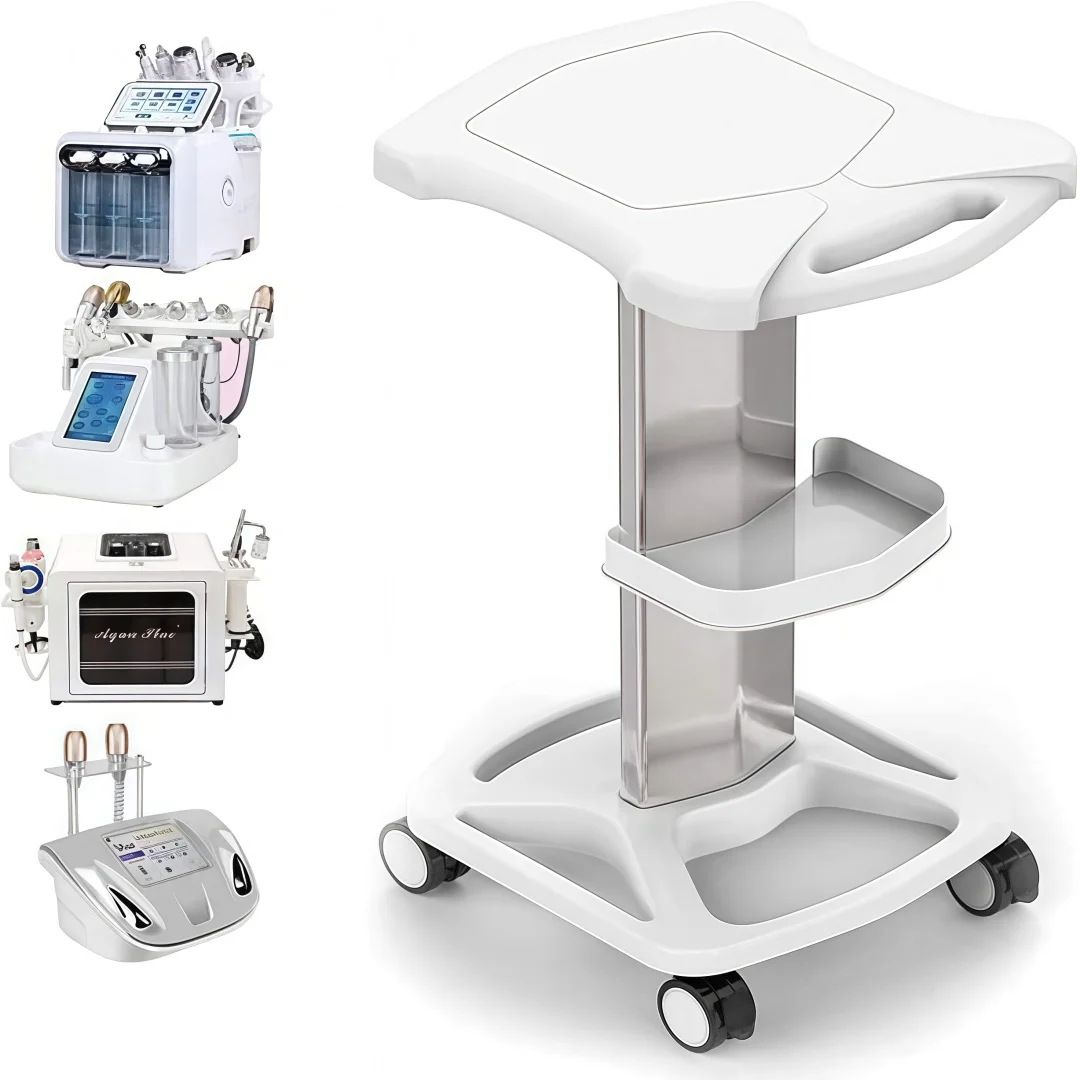 Salon Trolley Cart Aluminum Mobile Trolley Stand Medical Rolling Carts for Ultrasonic Cavitation RF Machine Manicure Spa Shelf