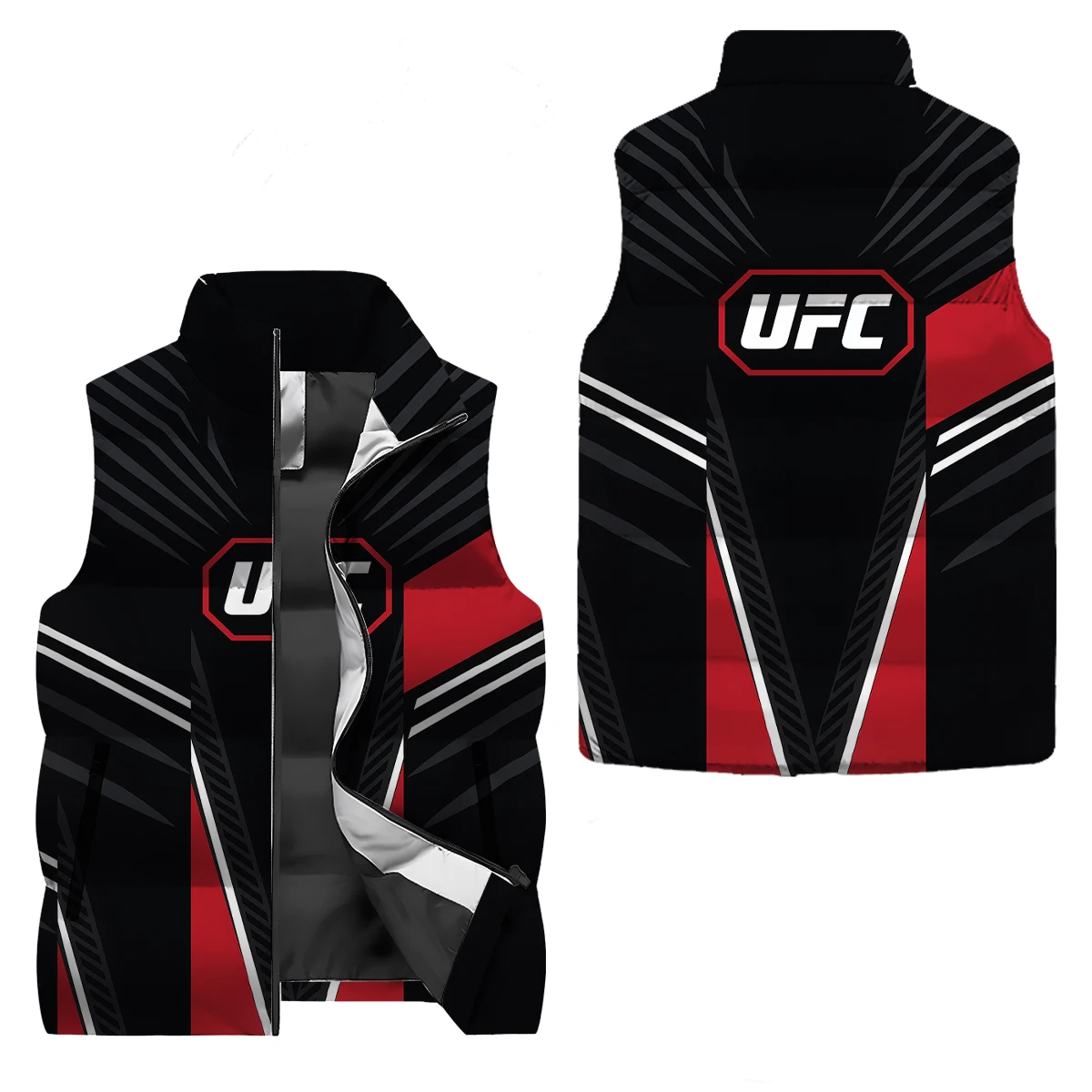 

Зимний бархатный толстый жилет для мужчин, воротник-стойка на молнии, теплый жилет для мужчин, повседневная и модная куртка без рукавов UFC