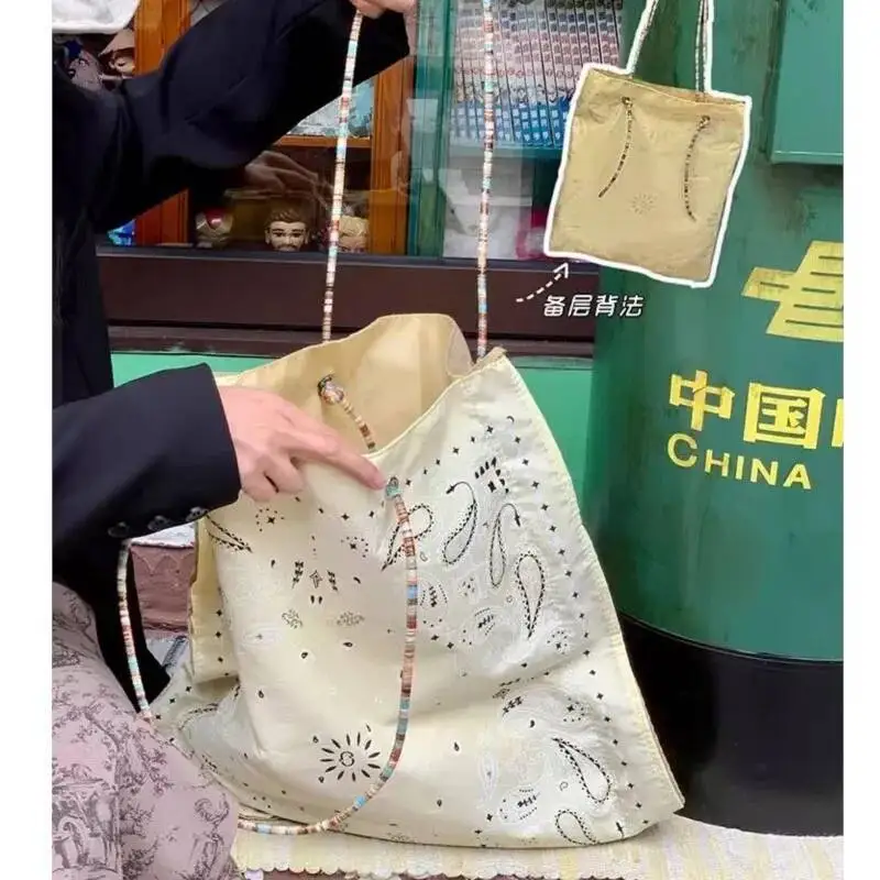 

Bloom Flower Printed Canvas Shoulder Bags Women Fashionable Large Capacity Casual Underarm Tote Bag Versatile Handbag Bolsos