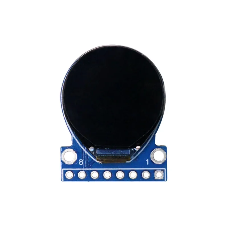 0.71-inch Round TFT LCD Display Module - GC9D01 Driver, 160x160 Resolution, 8-pin Blue PCB, SPI Interface, Full Color