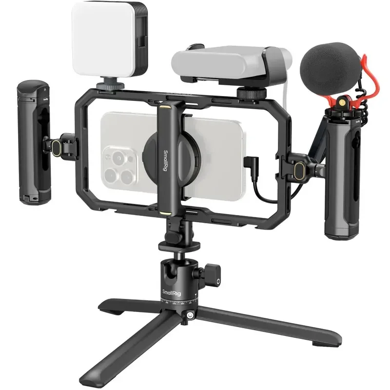

For Smallrig 4704 All-in-One Aluminum Alloy Smartphone Video Cage with Quick Release Side Handle for Creators Video Kit