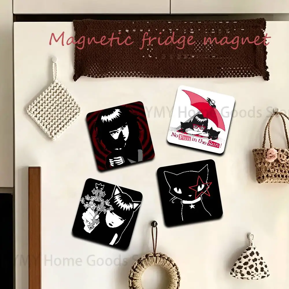 Anime Goth Miss E-Emily Fridge Magnetic Magnet PVC Memorial Decor for Family Friends Students Adults
