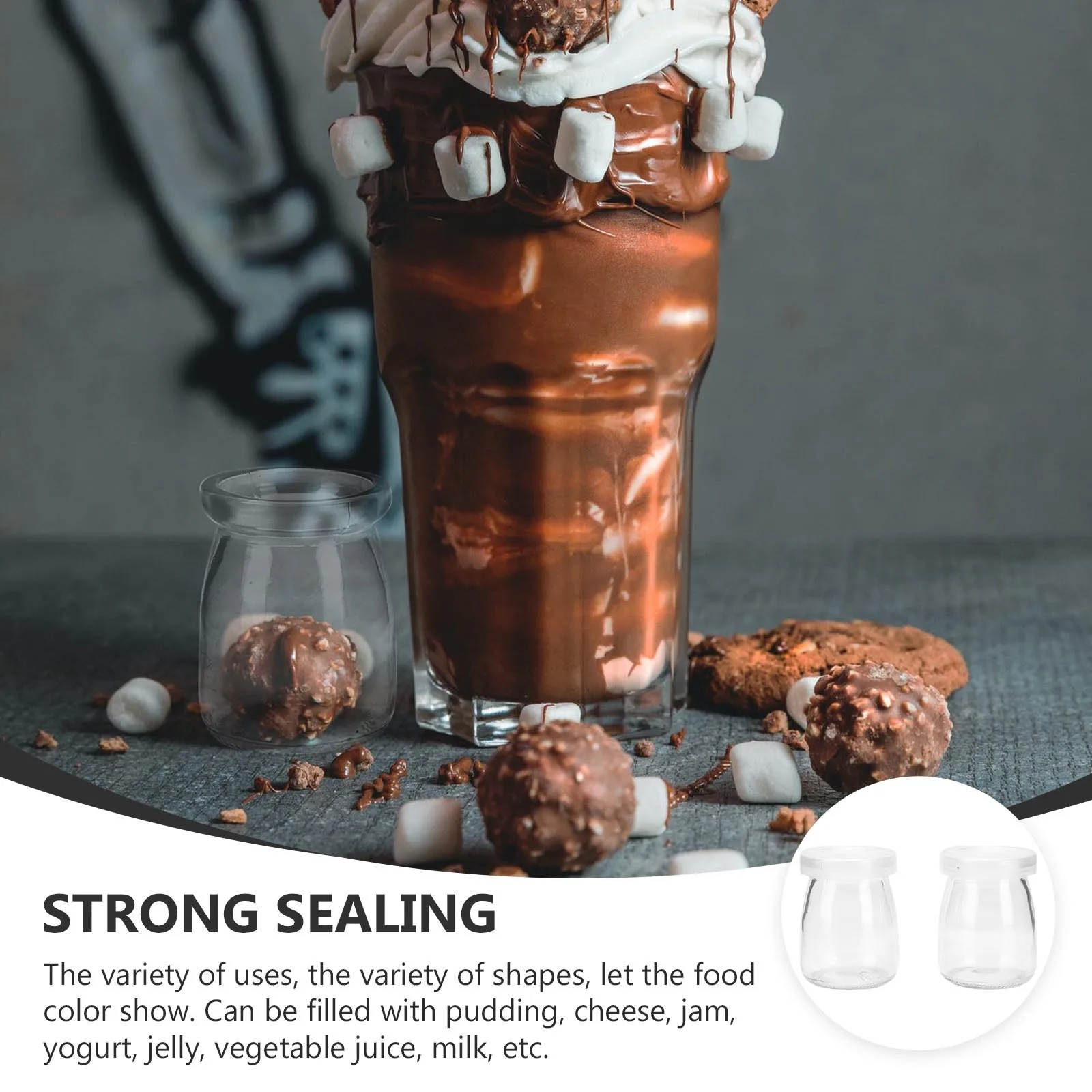 

20Pcs Glass Yogurt Bottles Jelly Jars Strong Sealing Mousse Cups Food Storage Containers Pudding Bottles Dessert Cups