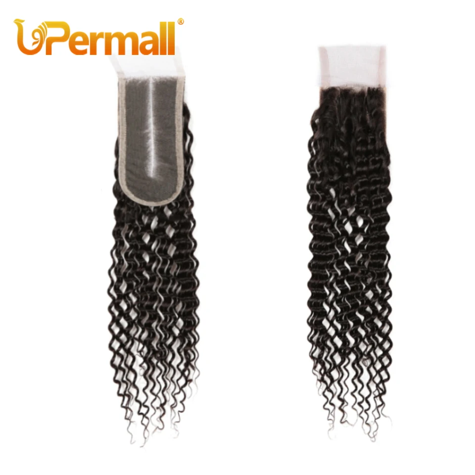 

Upermall Kim 2x6 Jerry Curly Swiss Transparent Lace Closure Kinky Straight Loose Deep Water Wave Remy Human Hair For Black Women