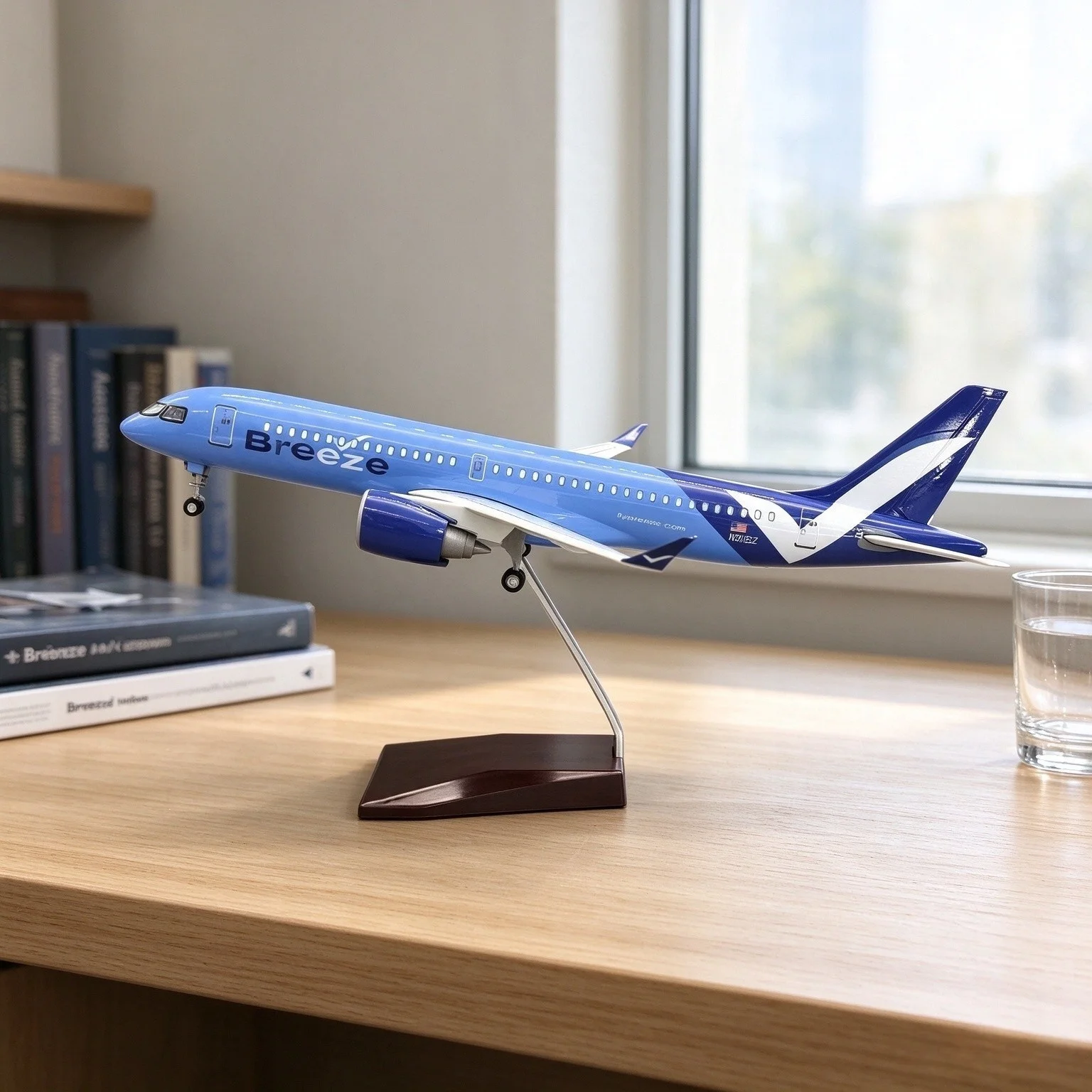 Air-bus A220-300 US Aviation Collectible Miniatures Airplane Diecast Model 38cm Scale Aircraft Plastic Model Flight Machine Mode