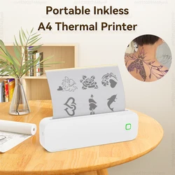 Portable Tattoo Stencil Printer D210 Inkless A4 Thermal Printer Wireless Bluetooth PDF Document Photo Printer for Smartphone &PC