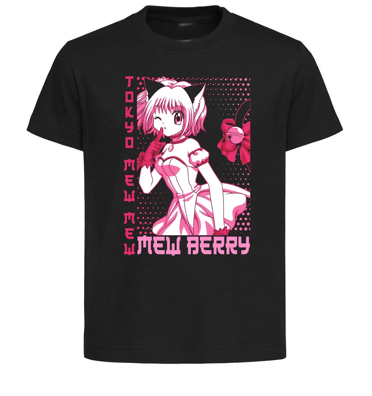 T-Shirt Unisex Black Japanese Style - Tokyo Mew Mew - Mew Berry PE0026