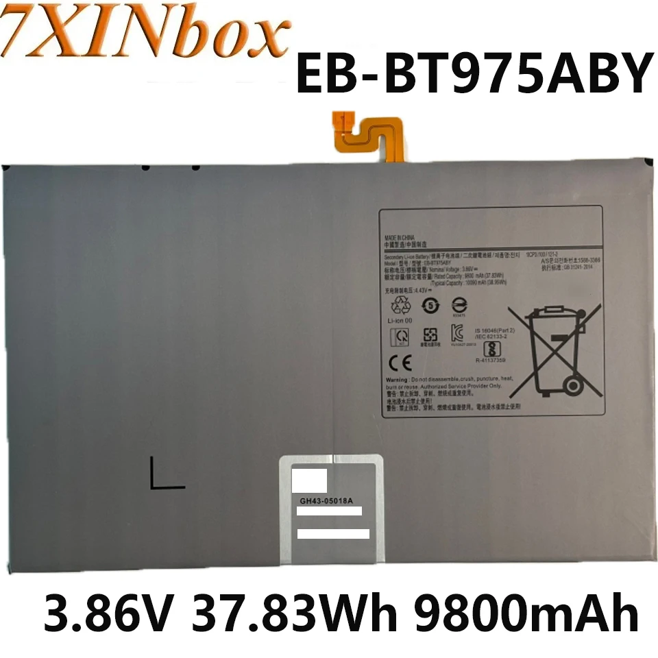 7XINbox EB-BT975ABY 3.86V 37.83Wh 9800mAh Replacement Tablet Battery For Samsung Galaxy Tab S7+ SM-T976B SM-T970