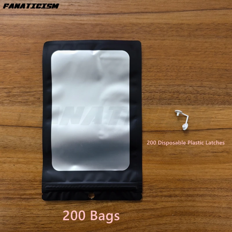 

200sets PE Disposable Anti-camera Phone Bag No Photography Allowed Bag Silver Bottom Matte Phone Pouch Privacy Bag For Wedding