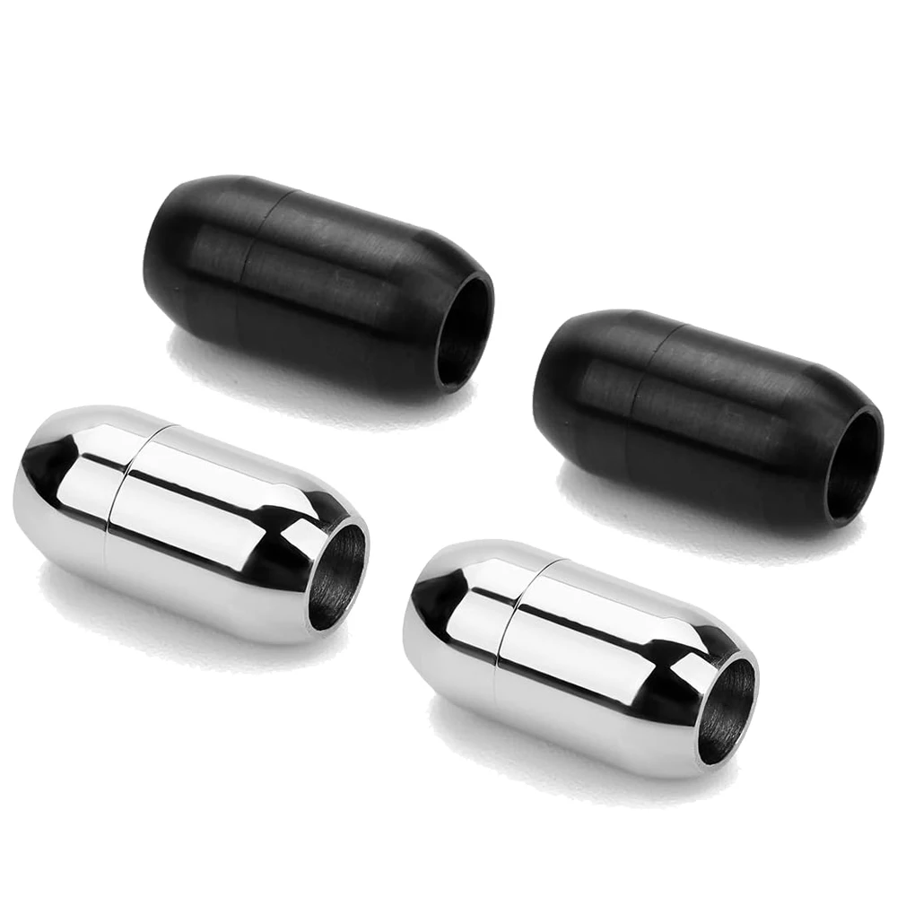 2 stuks roestvrijstalen magnetische sluiting lederen koord eindkap voor sieraden mannen vrouwen ketting armband doe-het-zelf maken benodigdheden ambachten
