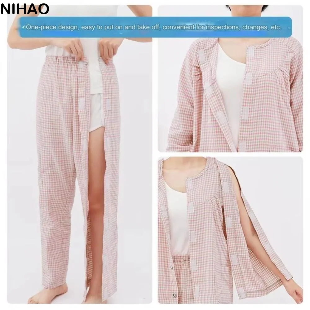 

Convenient Bedridden Elderly Care Clothing Washable Skin-Friendly Tear Away Recovery T-Shirt Soft Breathable Pajamas Suit