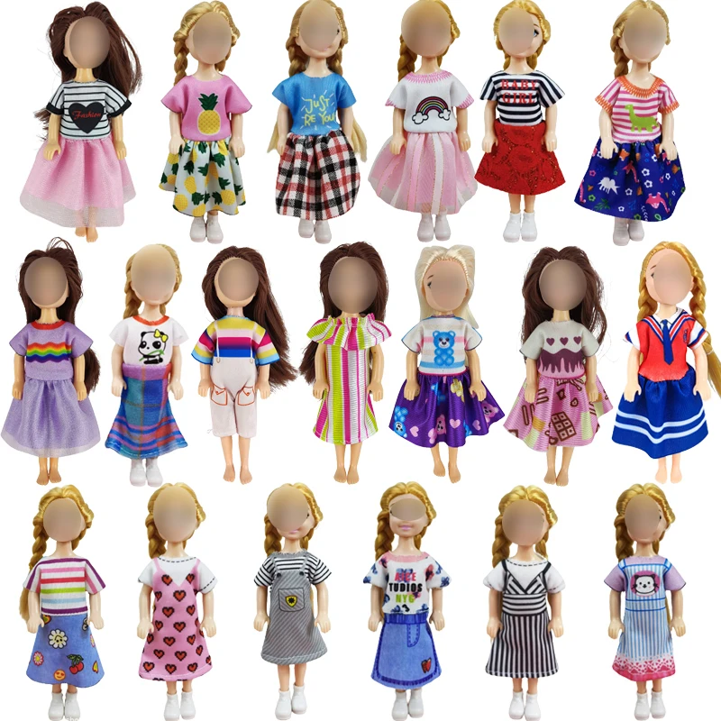 15 Sets 6 inch Chelsea Doll Clothes Set for Girl Dolls, Cute Handmade Dress Lovely Mini Doll Outfits Kids Birthday Xmas Gift