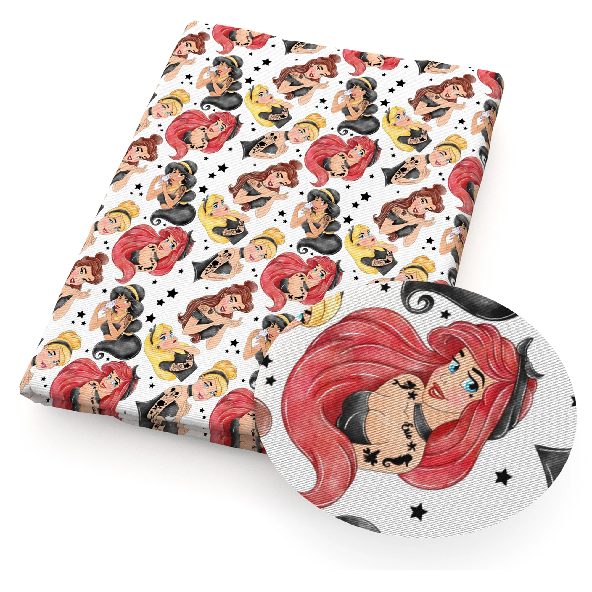 ديزني الأميرة الوشم خليط نسيج القطن والبوليستر الأنسجة الخياطة اللحف الأقمشة التطريز المواد DIY بها بنفسك اليدوية