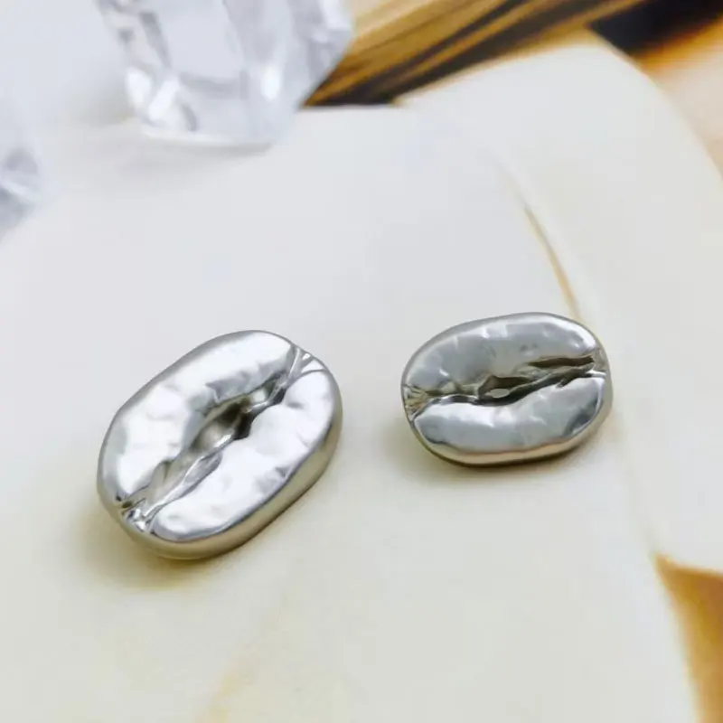 10 Stück 18/23mm Kreative Kaffeebohnenförmige Ovale Metallknöpfe für Kleidung Nähen DIY Bastelbedarf Nähknöpfe Großhandel Neu – Detail 5
