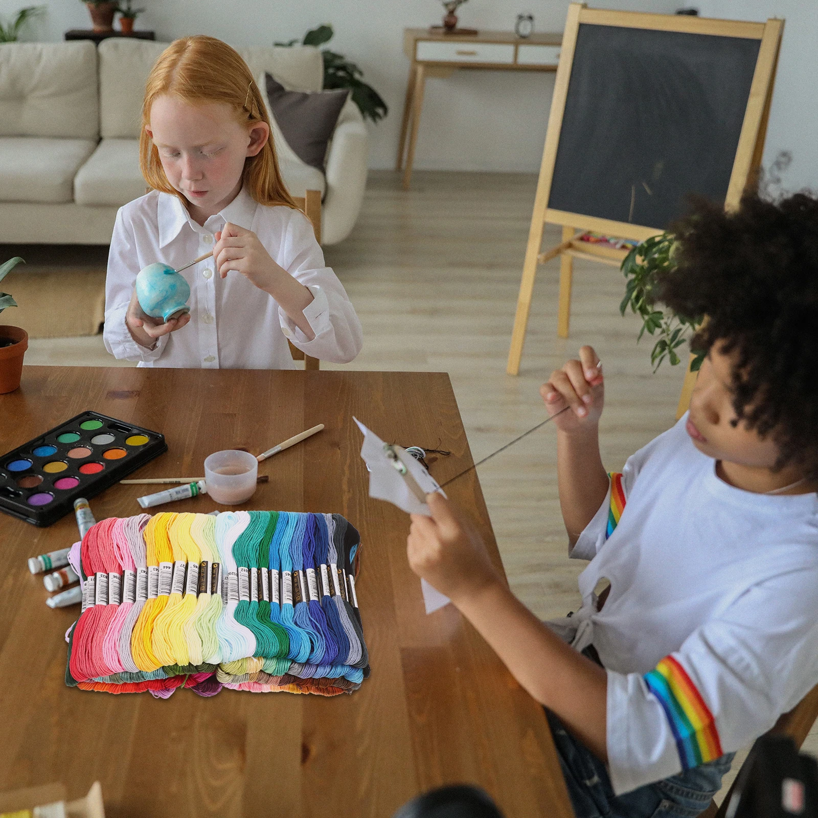 مجموعة واحدة من أدوات تطريز الخيوط الملونة DIY أساور الصداقة ذات الغرز المتقاطعة لوازم الحرف الفنية متعددة الأغراض