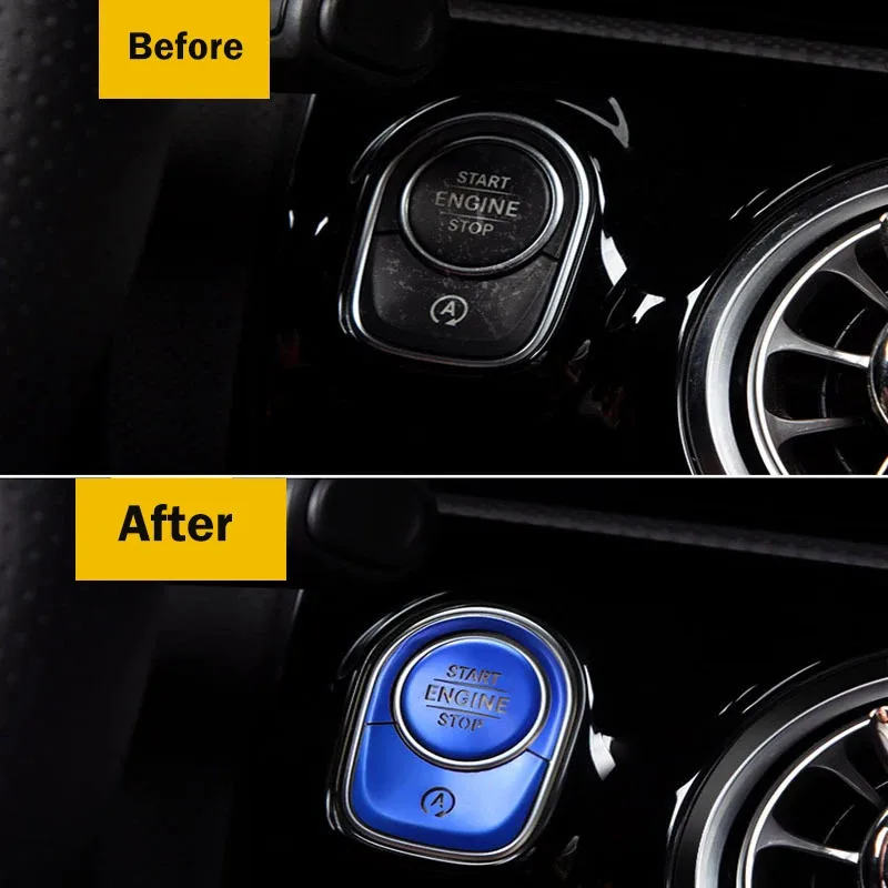 for Mercedes Benz GLB200 GLA CLA A-Class A180L A200L Car ONE-CLICK Start Buttons Protective Cover Decoration Accessories view 5