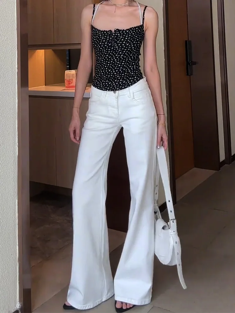 

Cleanfit American High Street Low Waist Flared Jeans Women's Spicy Girl Versatile Classic Blue Long Pants for All Seasons