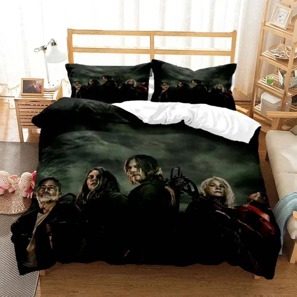 

Horror Die Walking Dead printed bedding set luxury Queen bedding set Soft and comfortable Customized bedding set for boy