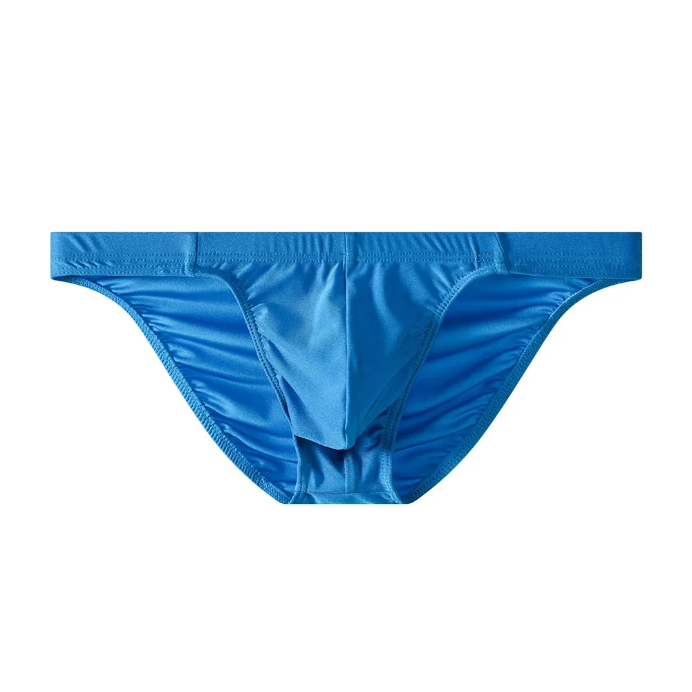 Men's Low Waist Briefs With U Convex Pouch Lightweight Solid Color Underwear Daily Underpants Red Green Yellow
