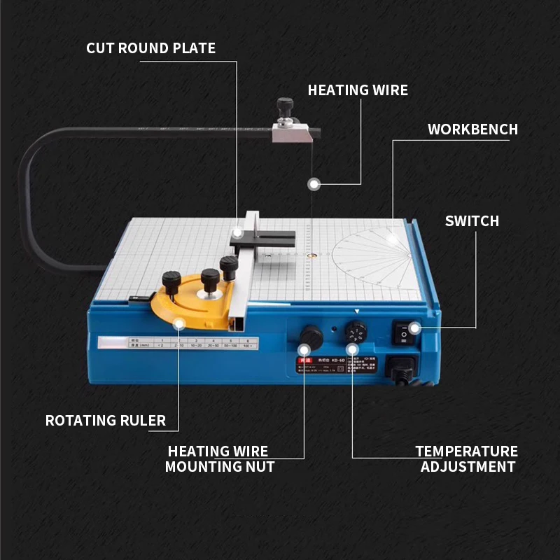 6D Foam Cutter Hot Wire Foam Cutting Machine Heating Tools Styrofoam Cutting Table 35W 220V/50HZ
