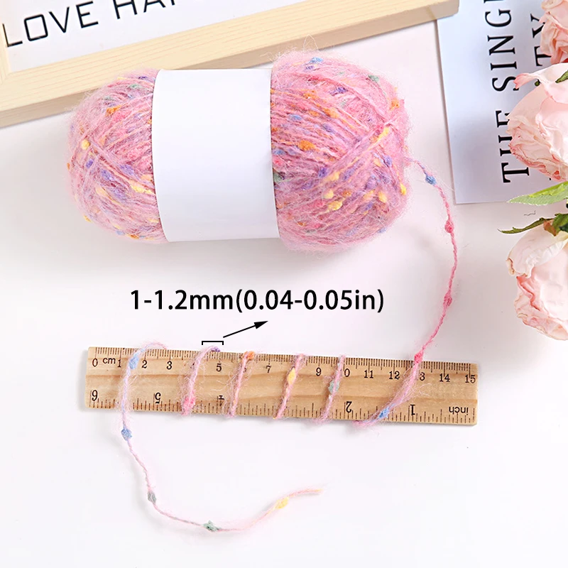 50g Rainbow Ball Dot Mohair Yarn Hand-woven Scarf Handbag Crochet Wool Thread Diy Knitted Cardigan Headwear Crafts Needle Kitted