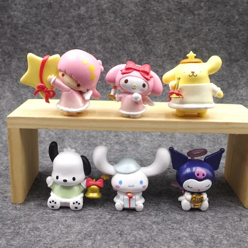 Sanrio Anime Hallo Kitty Figur Cinna moroll Melodie Pachacco Kuromi Kawaii Cartoon Mini Anzüge Dekor Geschenke für Kinder Spielzeug Geschenke