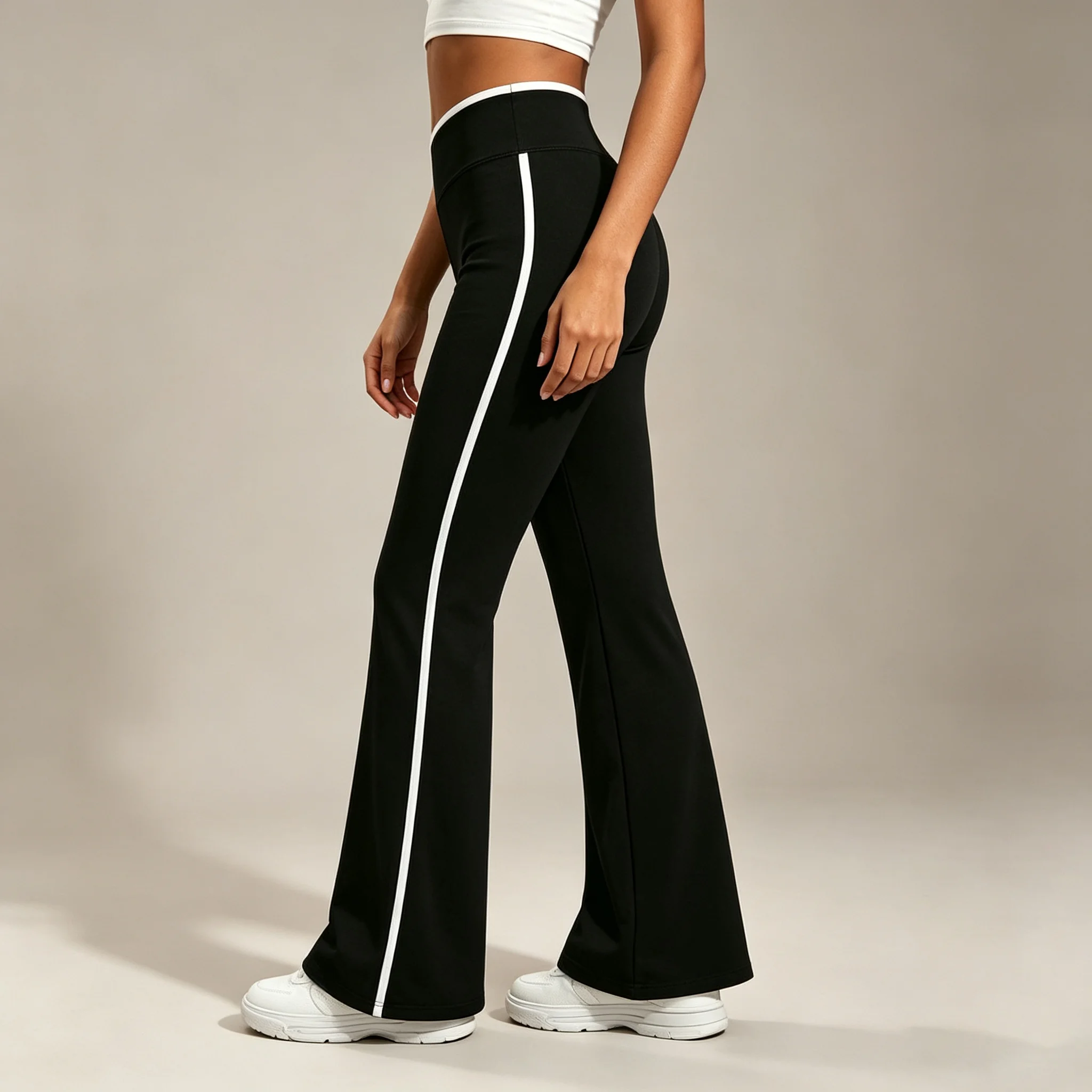 Yoga slim flare pants high waist hip lifting fittness sport pants Women's stretch causal pants running training breathable pants