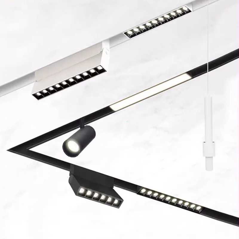 

Modern Magnetic Track Lights Embedded LED Spotlight Downlight Living Room Without Main Light Lighting Grille Lamp Series DC48V