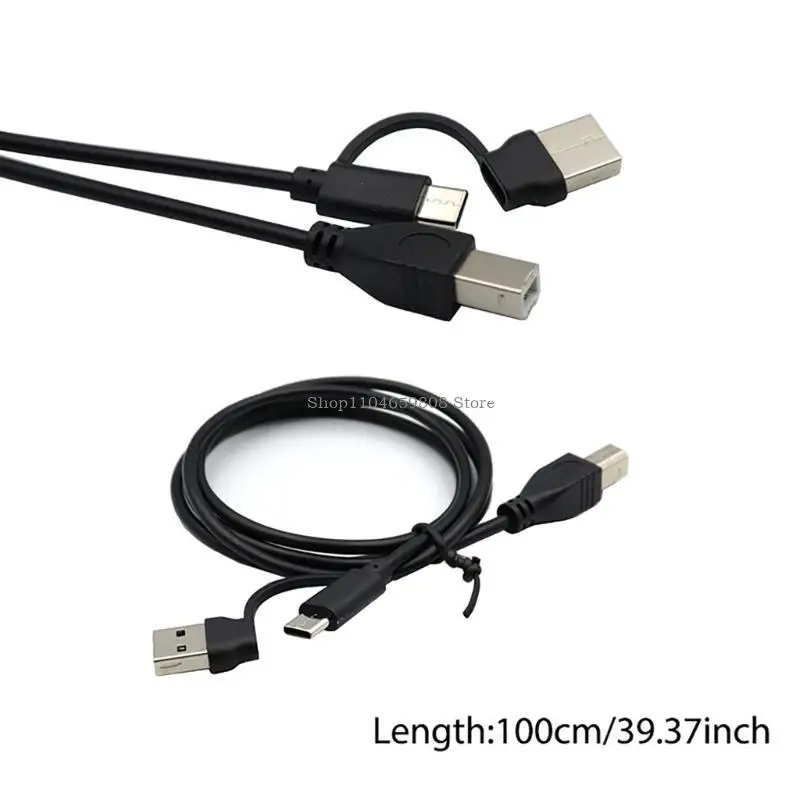 USB TypeC ذكر إلى USB Type-B ذكر كابل طابعات خط البيانات اتصال سهل #6