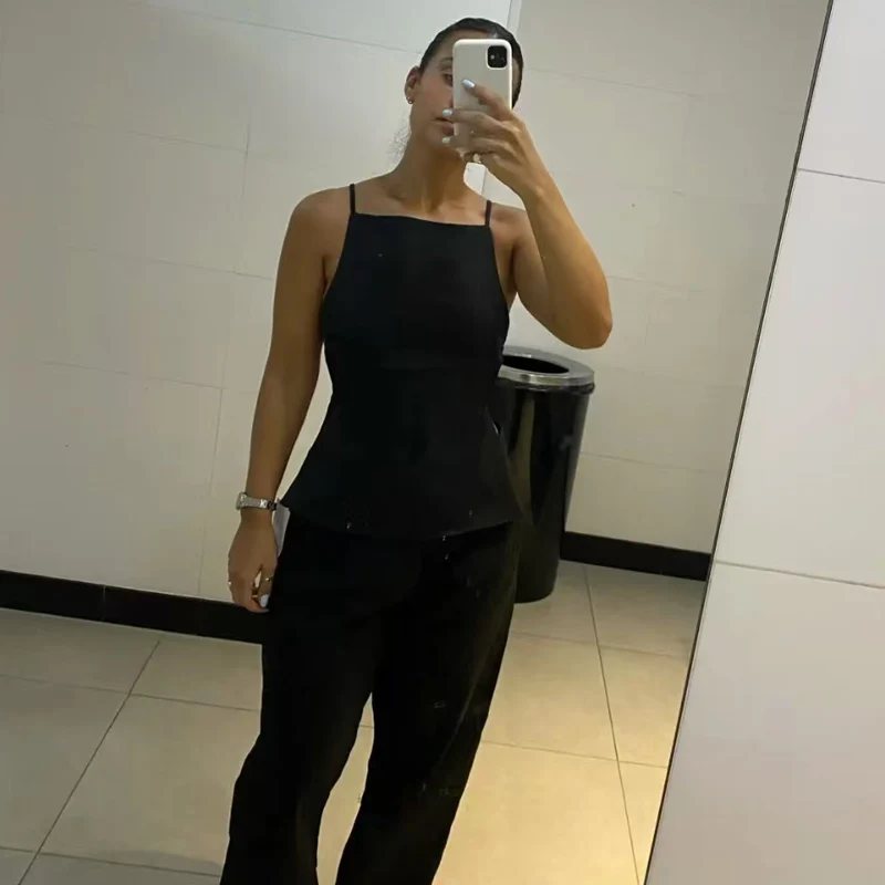 HXAO White Off Shoulder Top Women Thin Straps Backless Bandage Tube Tops Sexys Black Sleeveless Tank Tops Basic Tops Woman 2024