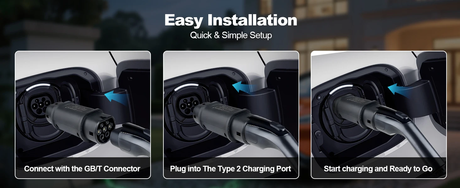 Kolanky GBT auf Typ 2 EV-Ladegerät-Konverter-Adapter 16 A 32 A zum EVSE-Laden GB auf IEC 62196 Typ2 Standard-EV-Ladegerät-Adapter – Detail 3