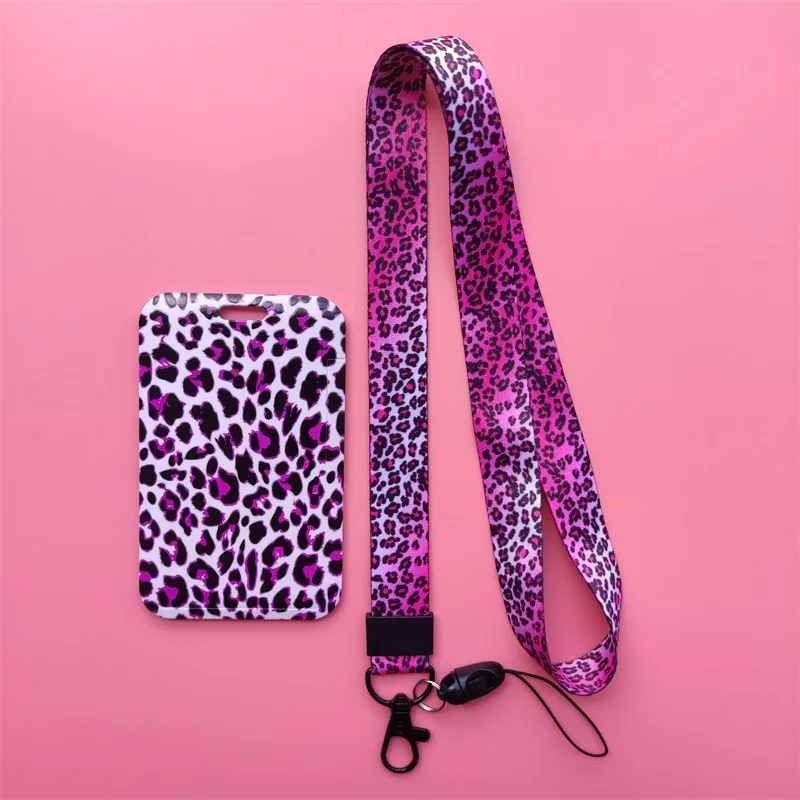 Mode Leopard Muster Großhandel Damen Lanyard ID Abzeichen Halter Hohe Qualität ABS Slide Design ID Karte Halter – Detail 18
