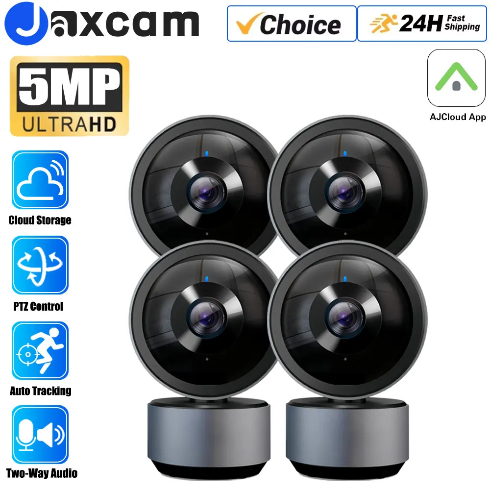 5MP AJCloud APP Mini WiFi IP Camera Indoor Wireless Two-Way Audio Security AI Auto Tracking CCTV Surveillance Mini Home Camera