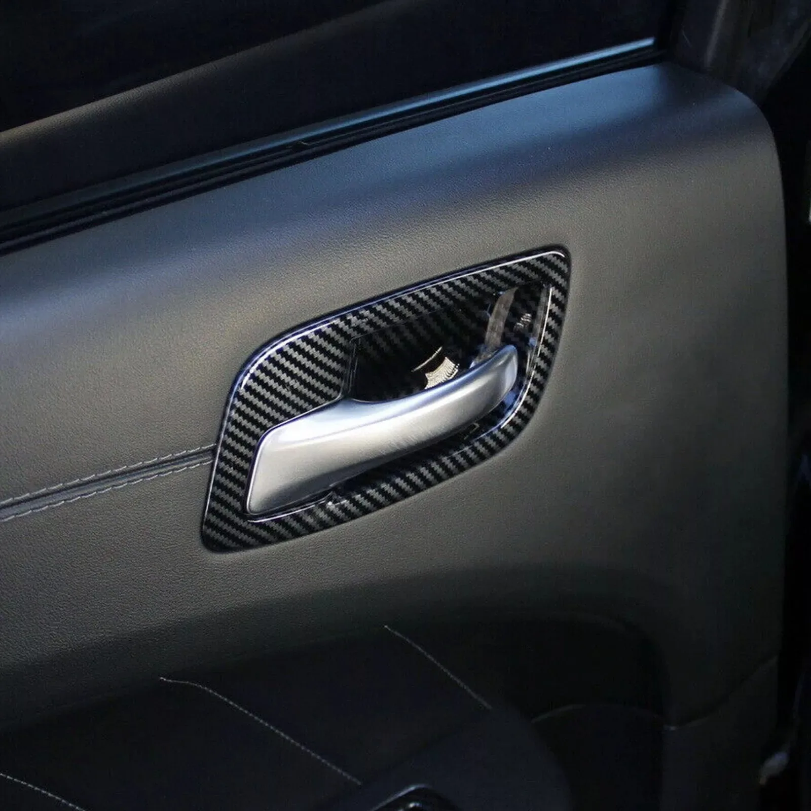 5 Stück für Dodge Charger 2011-2021 Auto-Innentürgriff-Schalenabdeckung Kratzschutz-Dekorrahmen für Dodge Chrysler 300 2015-2021 – Detail 4
