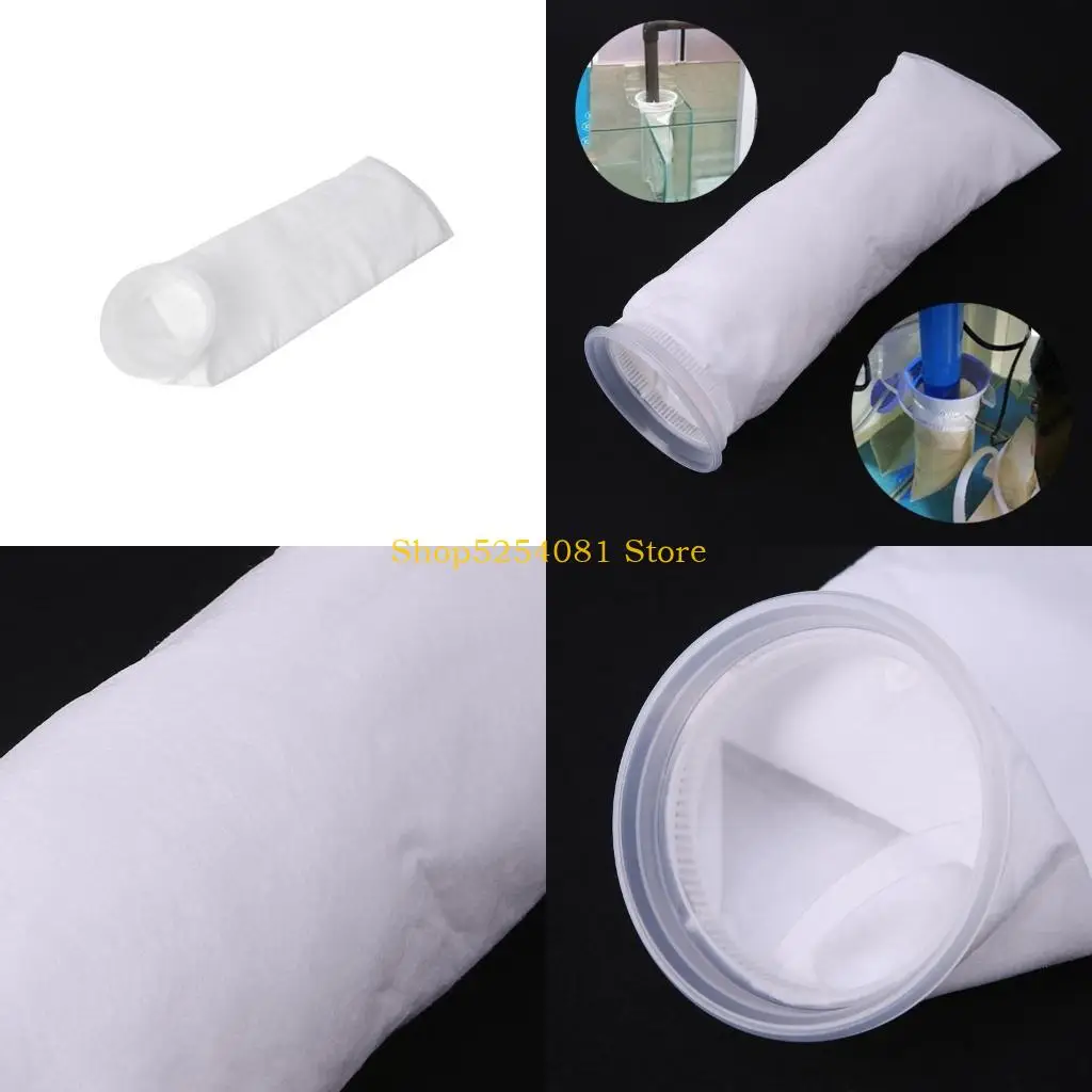 AXYC Aquarium Filter Socks 15 Inch Long 4 Inch Plastic Ring Saltwater Fish Tank Filter Bags 100um Ultra Fine Filtration