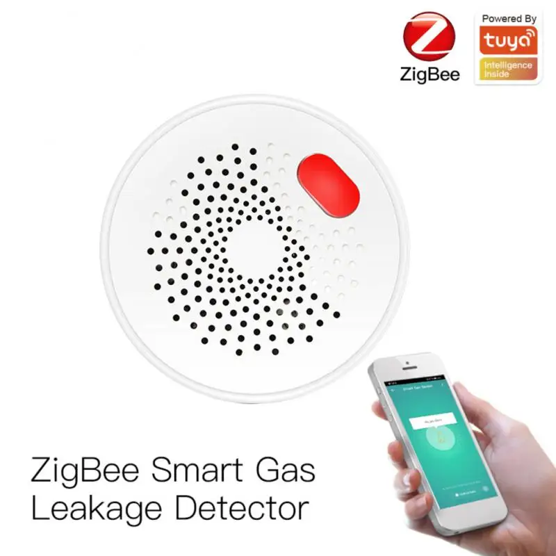 

Tuya Zigbee Smart Gas Leak Detector,Smart Home Security Protection 70DB Light Alarm Smart Life App,Work With Zigbee Gateway