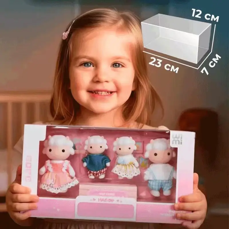 1:12 scale dollhouse forest family doll sheep mini doll furniture set for pretend play, simulation dollhouse toys, holiday gifts