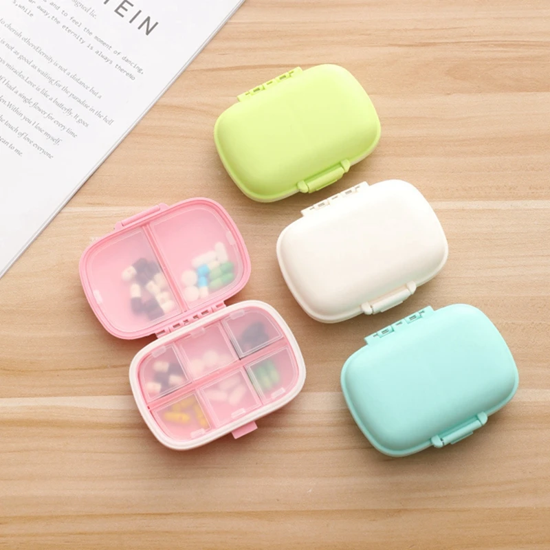 8 grids organizer container for tablets travel pill box with Seal ring Small box for tablets Wheat straw container for medicines