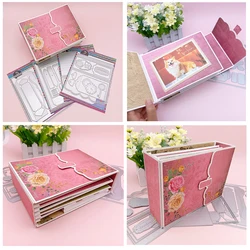 Alinacutle Rectangle Album Metal Cutting Die Cut Etched Dies Valentines Scrapbooking Paper Craft Album Handmade Template