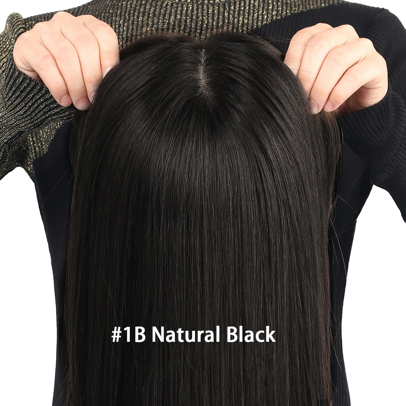 Zijden basis full lace pruik echt menselijk haar recht gelaagde zijden top zacht licht ademend # 2 chocoladebruine slijtage om te gaan voor dames