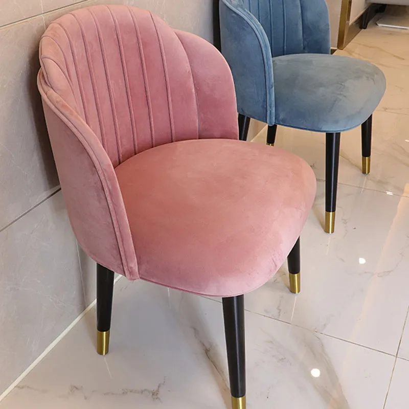 Cafe Modern Kitchen Pink Dining Chairs Design Study Velour Makeup Soft Dining Chairs Ergonomic Cadeiras Home Furniture AB50CY