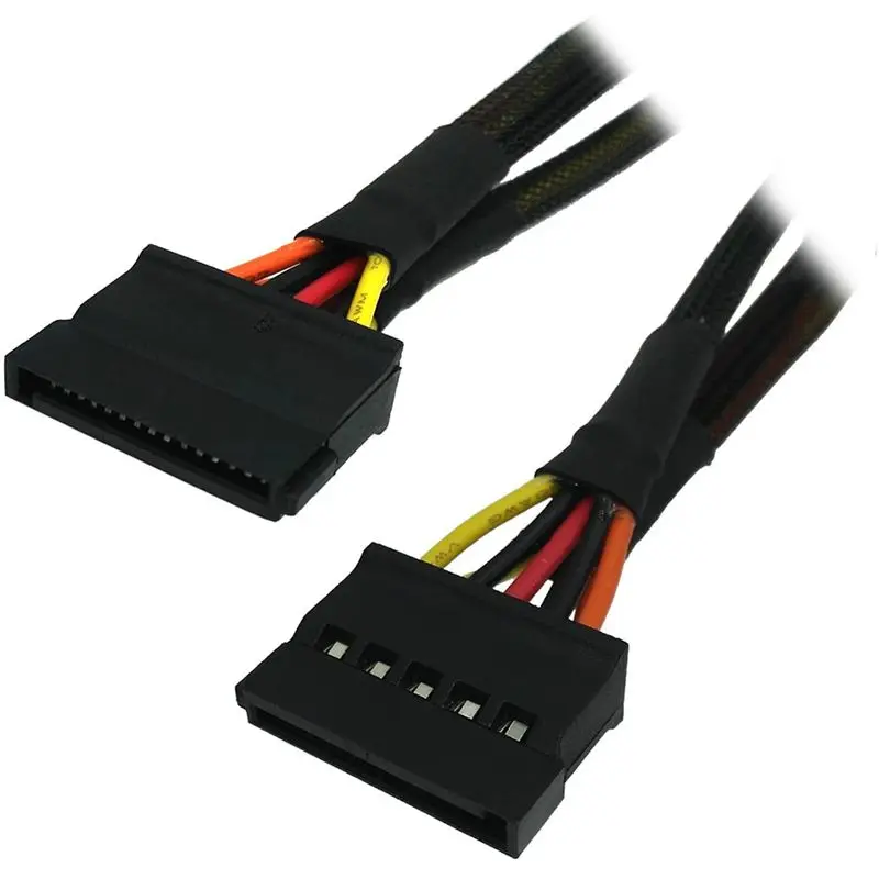 Leading-10X Mini 6Pin To 15Pin X2 SATA Power Cable Cord For DELL Vostro 3650 3653 3655 Desktop Computer HDD SSD Expansion Cable