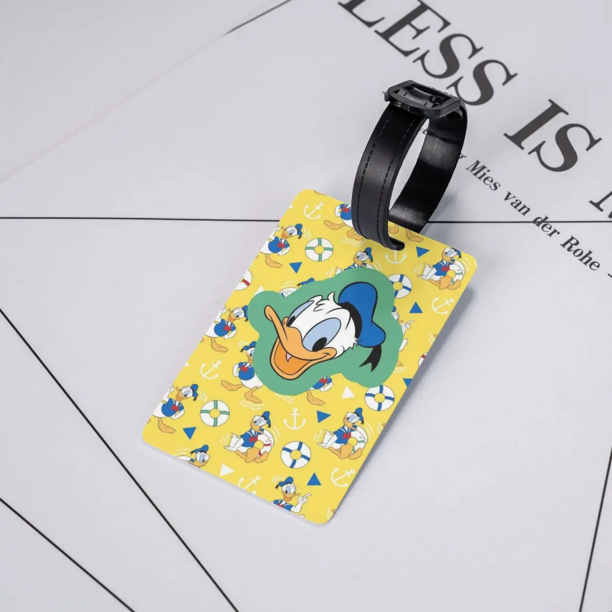 Custom Yellow Donald Luggage Tags Custom Baggage Tags Privacy Cover ID Label