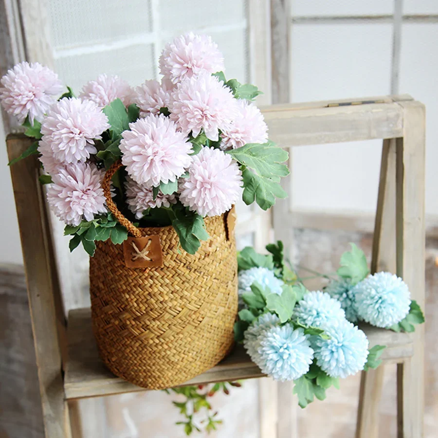 

Vivid Silk 2 Heads Artificial Flowers, Faux Dandelion Long Stem Branch, Fake Hyacinth for Wedding, Festival, and Home Decoration