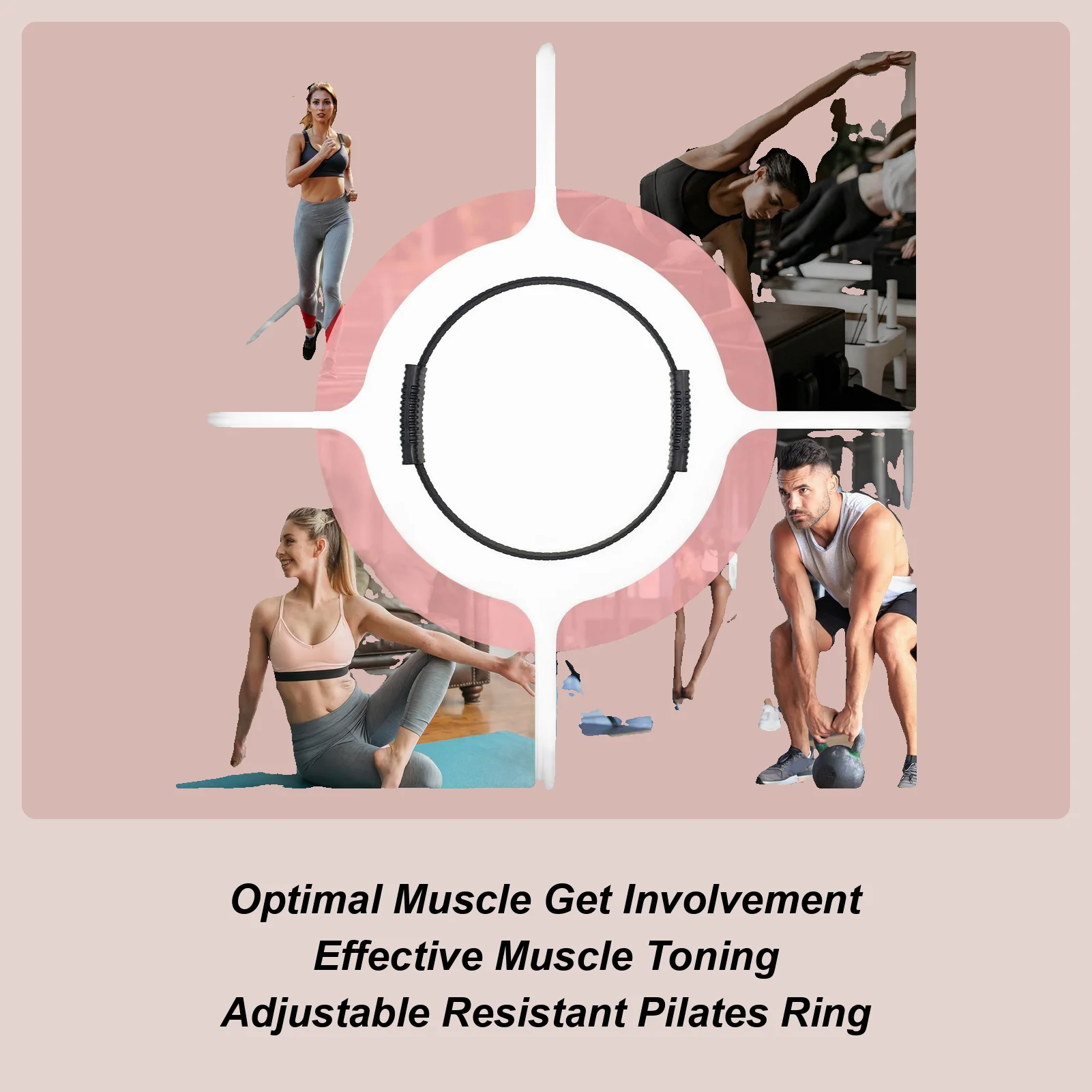 

Кольцо для пилатеса с двойным захватом, нескользящее, эргономичное, для женщин, для домашнего спортзала, общежития, квартиры, тренировок, для начинающих