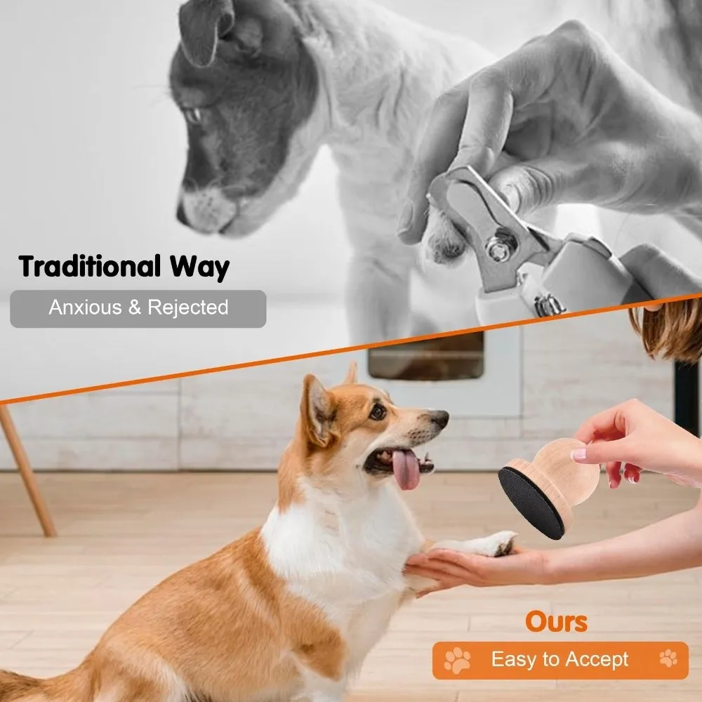 Wooden Board Dog Nail File 3 Pcs Replaceable Sandpaper Easy To Use Cat Nail File Durable Pet Toenail Grinder Training Tool