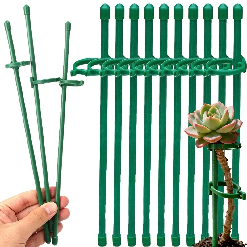 Plant Supports Stakes Green Plant Sticks Support Potted Single Vine Stem Fixing Rod Holder Reusable Plant Anti Lodging Bracket